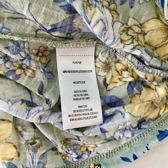 Absolutely Famous Floral Cold Shoulder Top Tie in Back Women's Size Medium - Picture 8 of 10